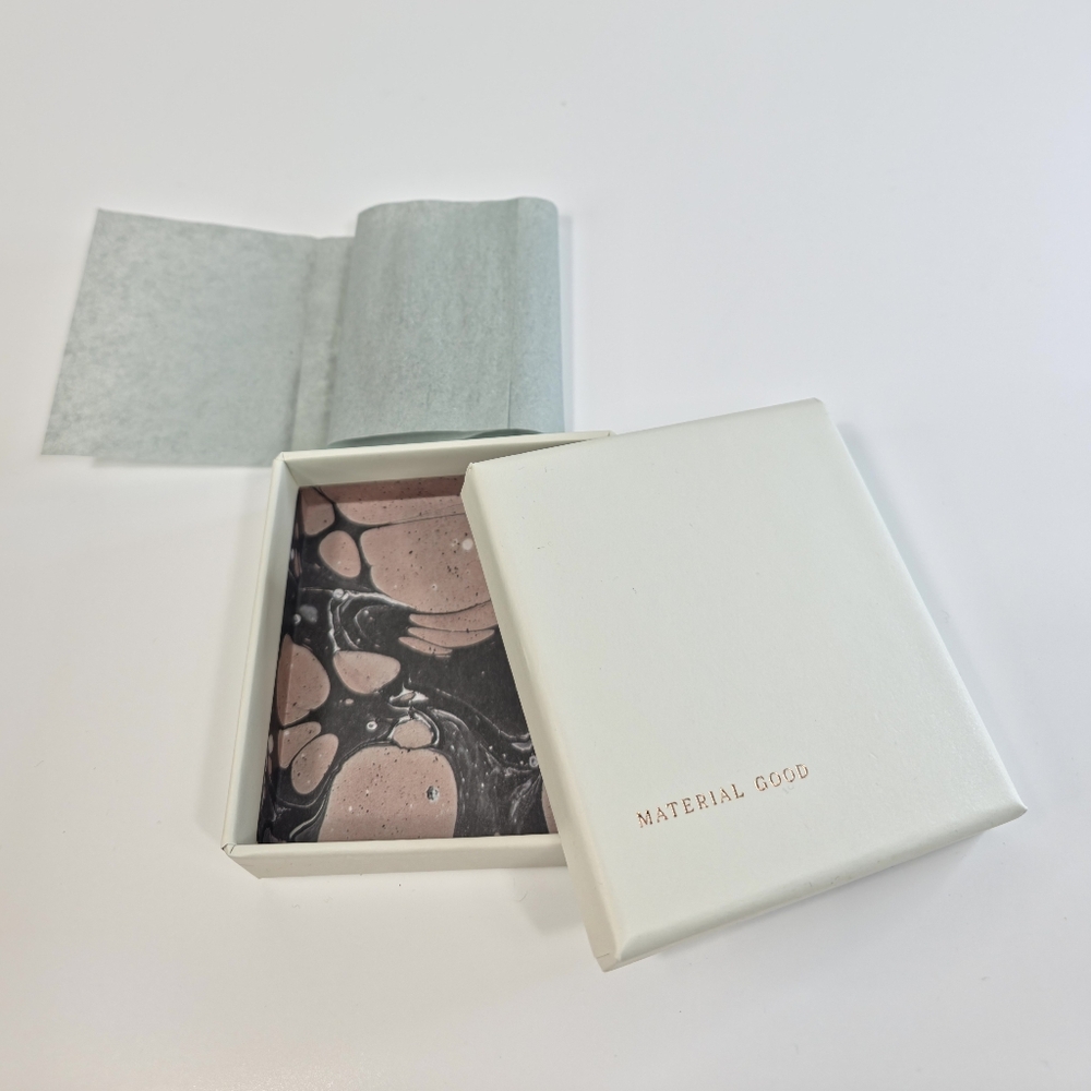 Material Good Jewelry Gift Box White Empty Marble Interior 3.25"x3.5"